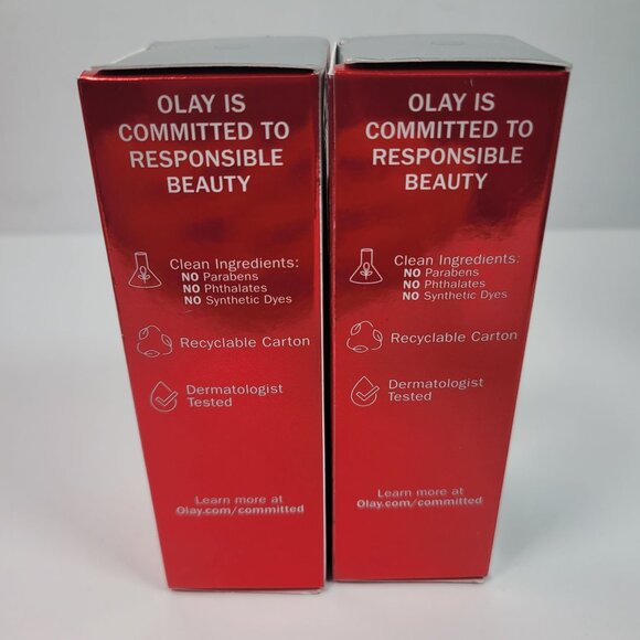 Olay AHA + Peptide 24 Resurfacing Serum Fragrance-Free 1.3 Fl Oz Set Of 2 NIB - Picture 4 of 5